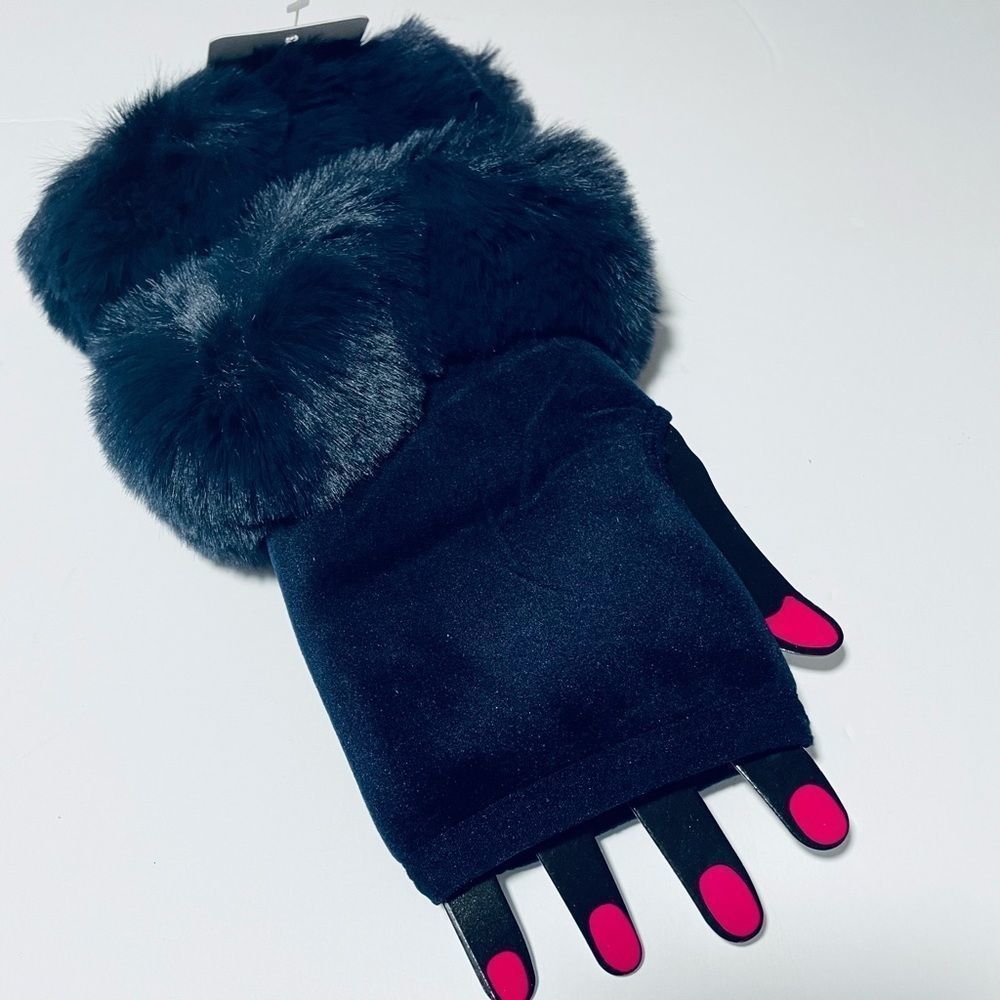 Fashion Fingerless Glove with Faux Fur Cuff